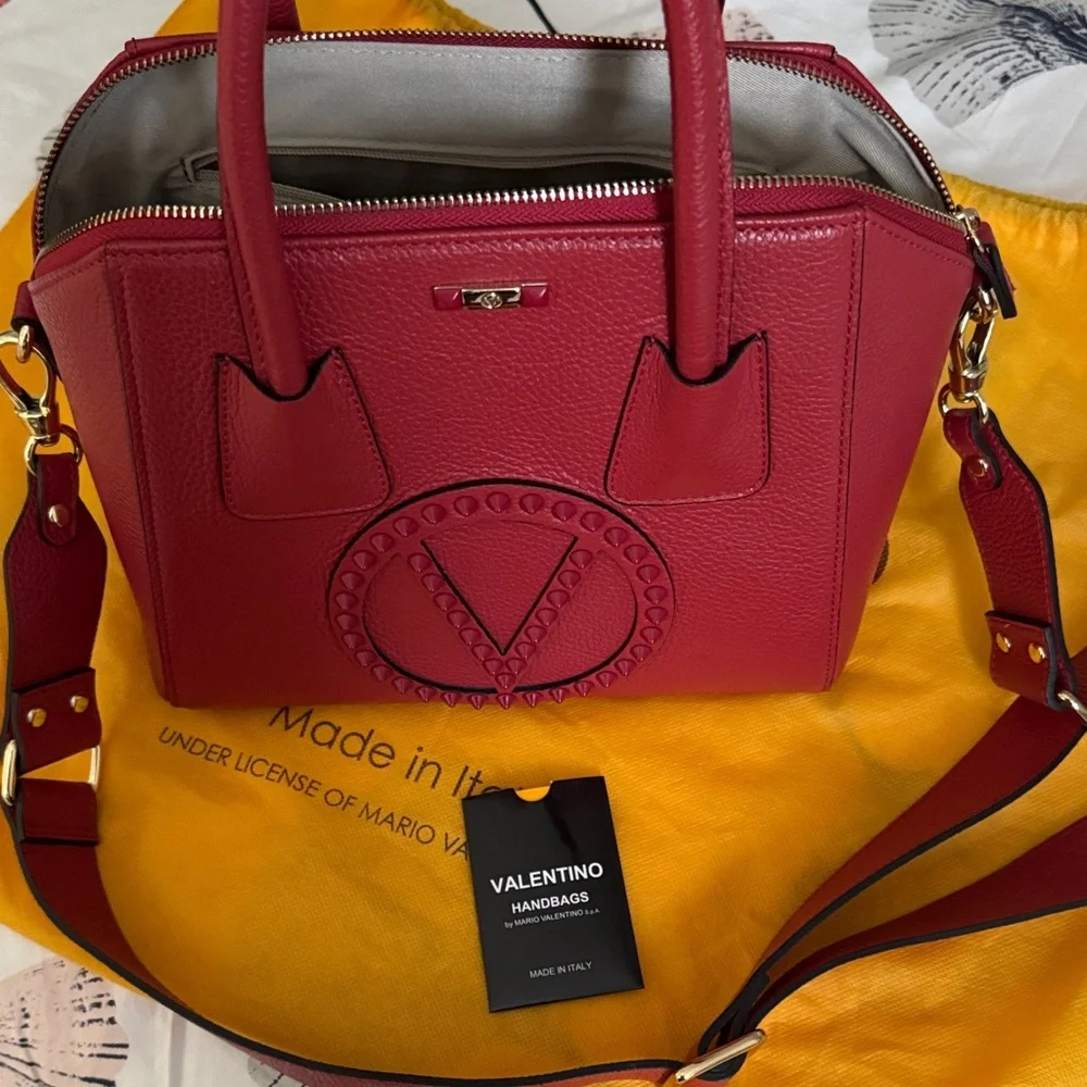 Valentino Deep Red Satchel - Picture 2 of 16